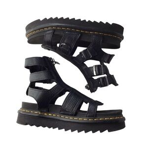 Doc Marten Olson Milled Nappa Leather Sandal in Black Size 9.
